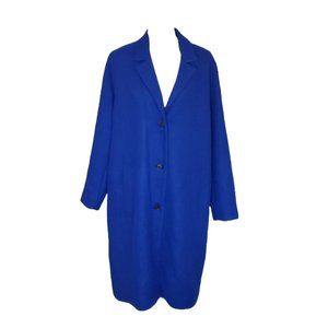 Abercrombie Royal Blue Wool Blend Dad Trench Coat SZ XL